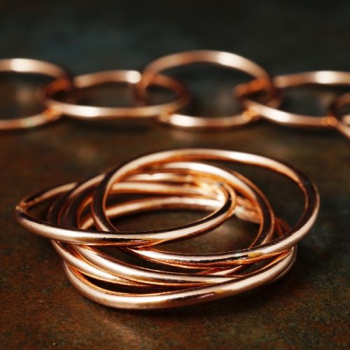 Handcrafted recycled copper wire stack your way ring
